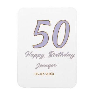 Magnet Flexible 50e anniversaire ajouter nom date année mode viole