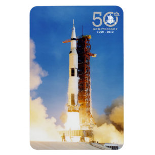 Magnet Flexible 50e anniversaire Apollo 11 Lune Landing, Saturn V