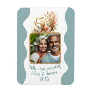 Magnet Flexible 50e anniversaire de Mariage d'or photo Keepsaké