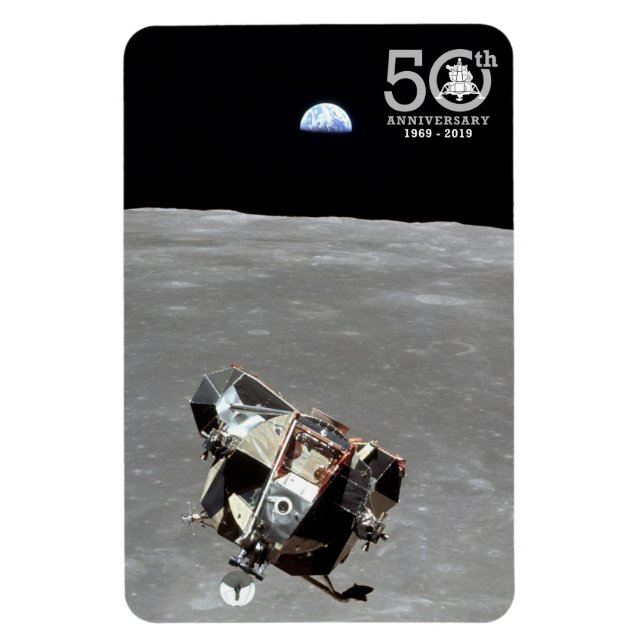 Magnet Flexible 50e Anniversary, Apollo 11 Mission Moon Landing : (Vertical)