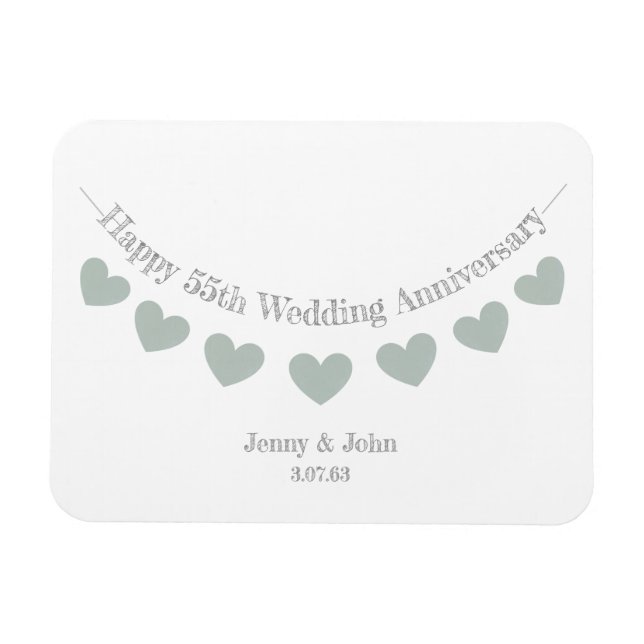 Magnet Flexible 55e anniversaire du mariage d'Emeraude (Horizontal)