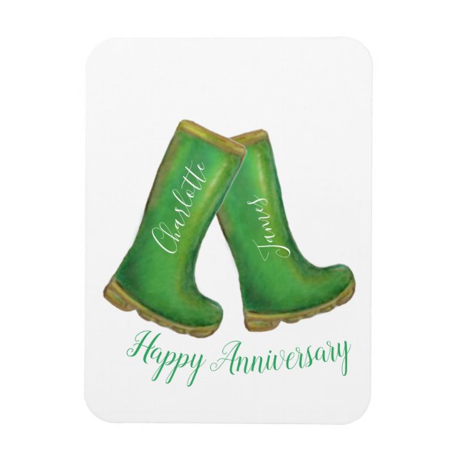 Magnet Flexible 55e anniversaire émeraude mariage vert welly boot (Vertical)