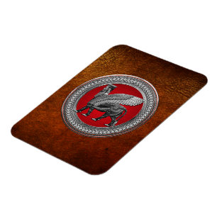 Magnet Flexible [600] Taureau ailé assyrien : Argent et lamassu no