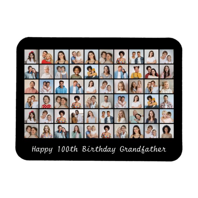Magnet Flexible 60 Photo Collage Ajouter N'Importe Quel Nom Et Âge (Horizontal)