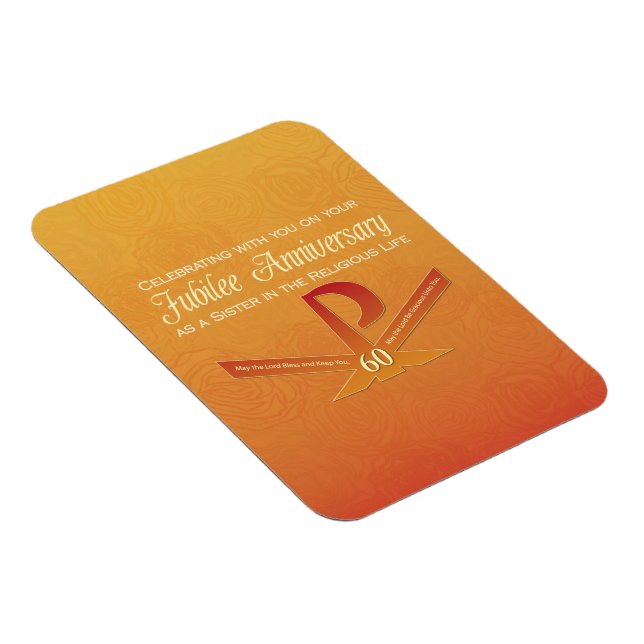 Magnet Flexible 60e anniversaire de jubilé Nun Pax Cross, Orange (Côté Droit)