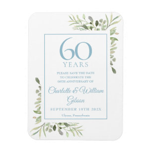 Magnet Flexible 60e anniversaire du Mariage Sauvez la date de la v