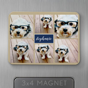 Magnet Flexible 6 Nom de collage de photos Minimaliste - Peut modi