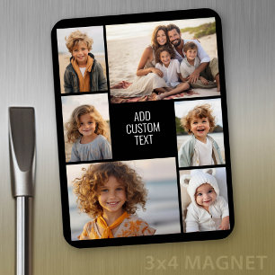 Magnet Flexible 6 photo collage - arrière - plan noir - texte blan