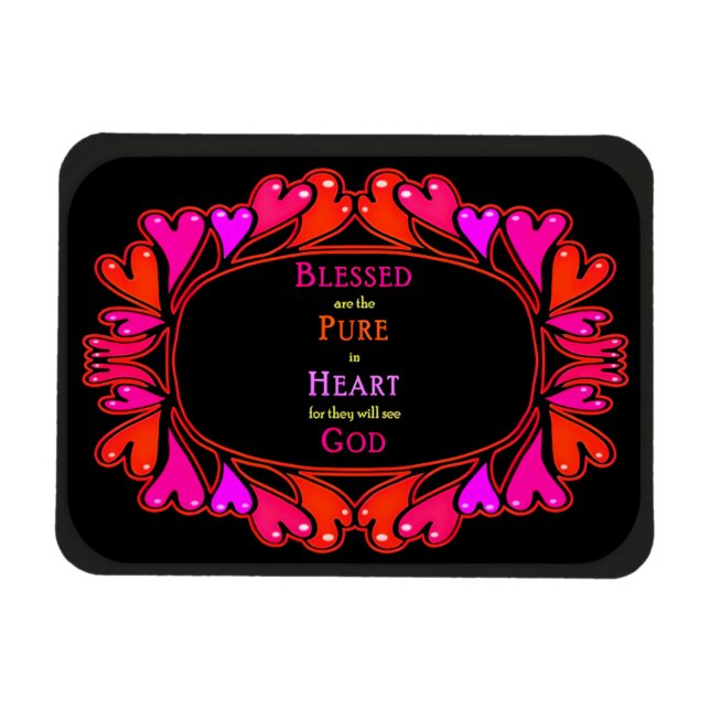 Magnet Flexible 6ème Béatitude - Bienheureux Pure dans le Coeur (Horizontal)