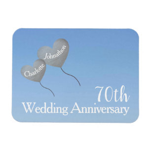 Magnet Flexible 70e anniversaire du mariage ballons cardiaques en