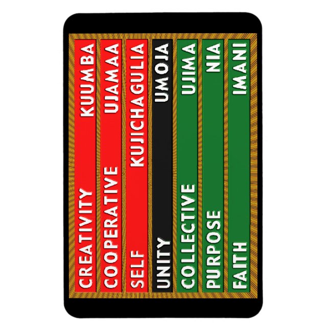Magnet Flexible 7 Principes de Kwanzaa (Vertical)