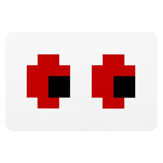 Magnet Flexible 8 bits Éffrayants yeux rouges (Horizontal)