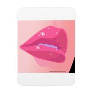 Magnet Flexible A close-up digital art of glossy pink lips adorned