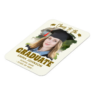 Magnet Flexible À la réussite du diplômé Photo personnalisée Nom F