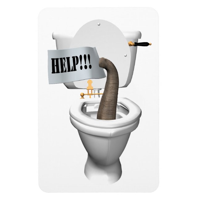 Magnet Flexible À l'aide ! Coincé dans Toilet (Vertical)