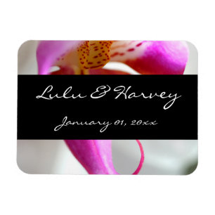 Magnet Flexible À l'intérieur d'une Orchidée blanche Mariage perso