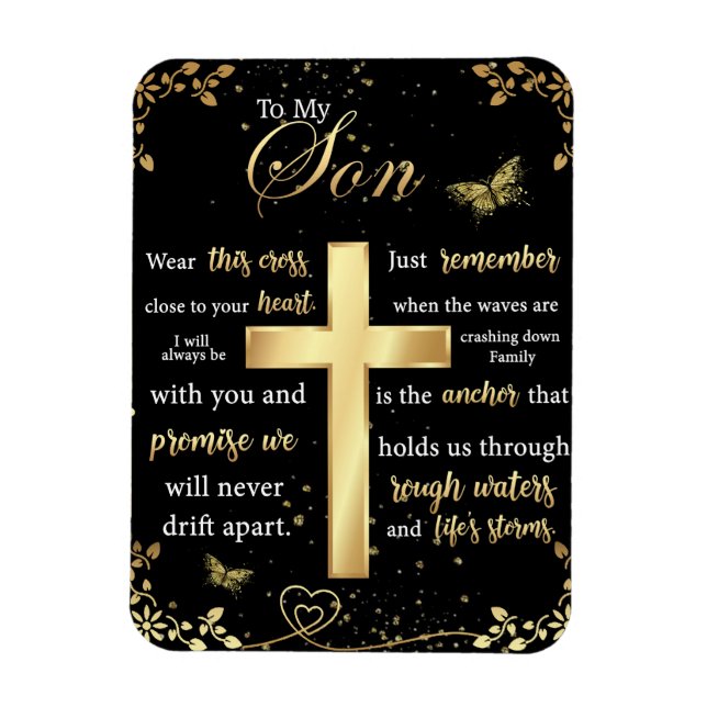 Magnet Flexible À Mon Fils Cadeau, Amant Papillon, Lettre Fils Flo (Vertical)