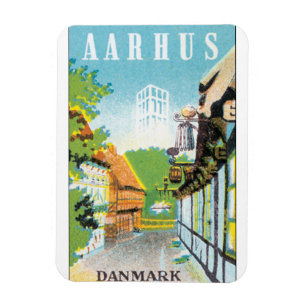 Magnet Flexible Aarhus Danmark Vintage Travel Poste