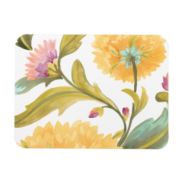 Magnet Flexible Abbaye Carreaux floraux - Fleurs Jaunes (Horizontal)