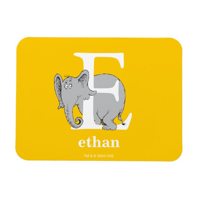 Magnet Flexible ABC du Dr Seuss : Lettre E - Blanc | Ajouter Votre (Horizontal)