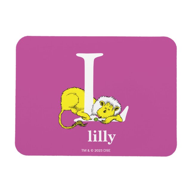 Magnet Flexible ABC du Dr Seuss : Lettre L - Blanc | Ajouter Votre (Horizontal)