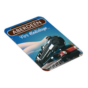 Magnet Flexible Aberdeen Scotland vintage train poster Voyage