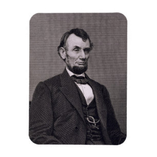 Magnet Flexible Abraham Lincoln, gravé d'une photographie va le
