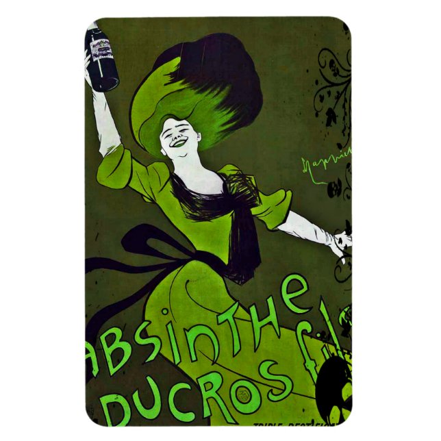 Magnet Flexible Absinthe dans le aimant frigo flexible vert (Vertical)