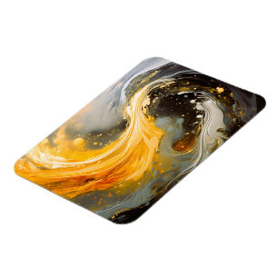 Magnet Flexible Abstrait Doré Marbre Moderne Vagues