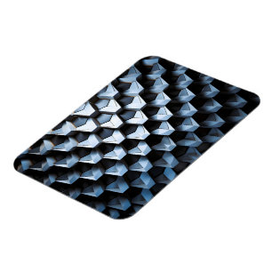 Magnet Flexible Abstrait Futuriste Bleu Géométrique Métallique