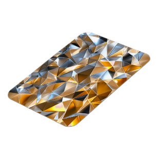 Magnet Flexible Abstrait Métallique Moderne Or Argent Géométrique