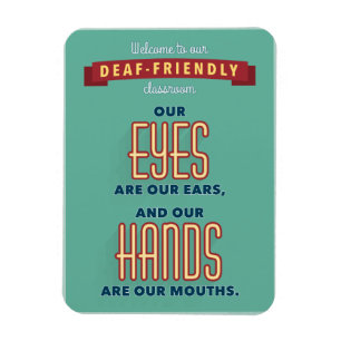 Magnet Flexible Accueil à notre salle de classe amicale sourde.
