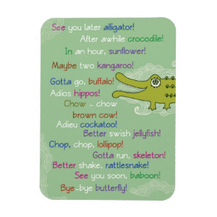 Magnet Flexible Adieu et bonne chance de Groupe, Alligator