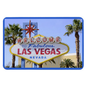 Magnet Flexible Affiche de bienvenue bleue Nevada Las Vegas