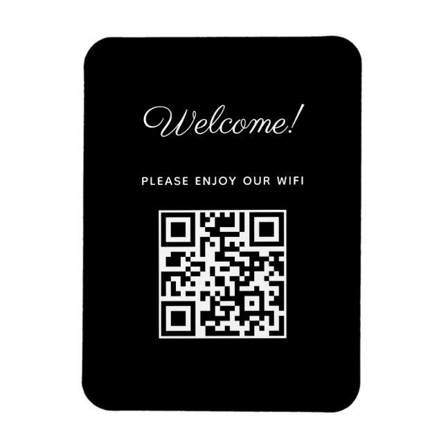 Magnet Flexible Affiche de bienvenue WIFI avec code QR (Vertical)
