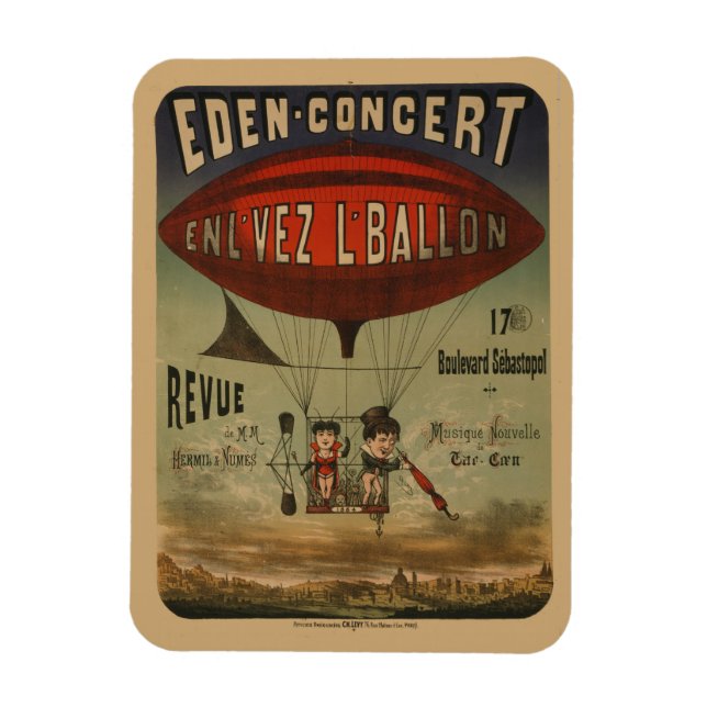Magnet Flexible Affiche De Cirque Française De Deux Artistes En Aé (Vertical)