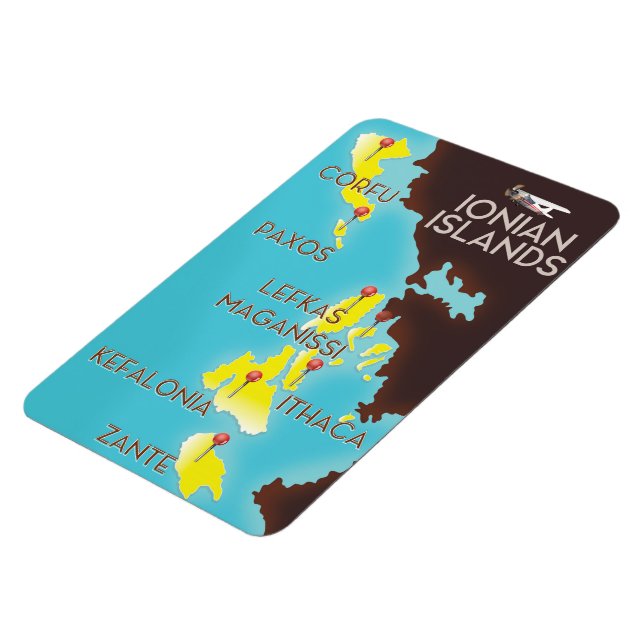 Magnet Flexible Affiche de la carte des îles Ioniennes. (Côté Gauche)
