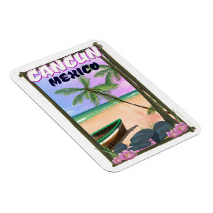 Magnet Flexible Affiche de la plage de Cancun au Mexique.