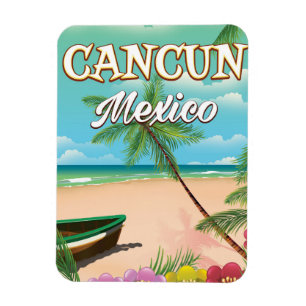 Magnet Flexible Affiche de la plage de Cancun Mexique