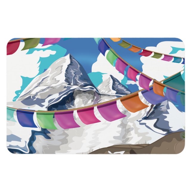 Magnet Flexible Affiche de l'Himalaya de voyage de drapeaux de (Horizontal)