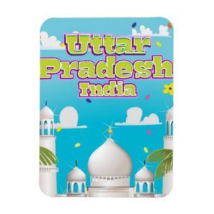 Magnet Flexible Affiche de l'Uttar Pradesh Indian Travel.