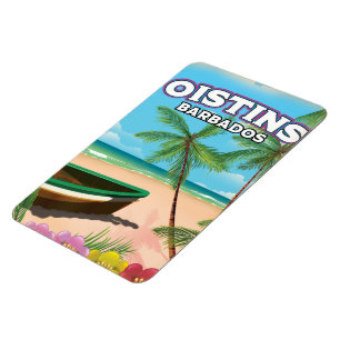 Magnet Flexible Affiche de plage vintage Oistins Barbade