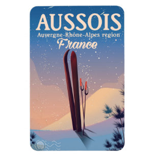 Magnet Flexible Affiche de ski Aussois Auvergne-Rhône-Alpes France