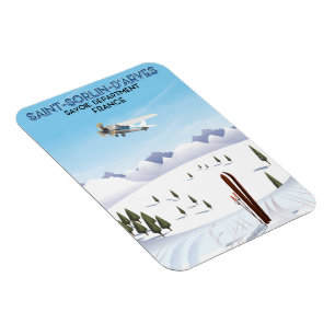 Magnet Flexible Affiche de ski de la France de d'Arves de