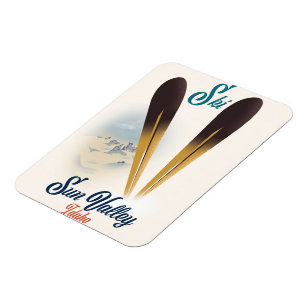 Magnet Flexible Affiche de ski de style vintage Sun Valley Idaho