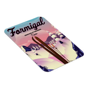 Magnet Flexible Affiche de ski Formigal Aragon Espagne.