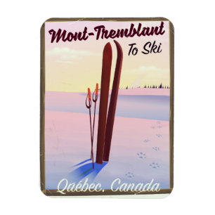 Magnet Flexible Affiche de ski Mont-Tremblant Québec.