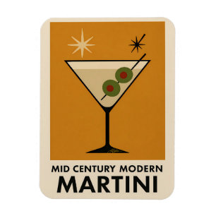 Magnet Flexible Affiche de style milieu du siècle moderne Martini