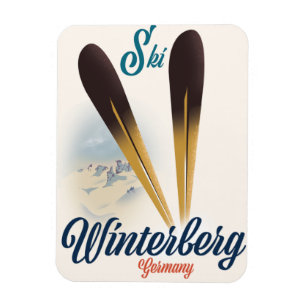 Magnet Flexible Affiche de style Vintage Winterberg Allemagne Ski
