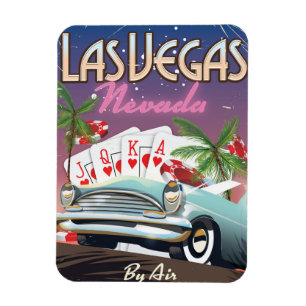 Magnet Flexible Affiche de vacances de style vintage Las Vegas